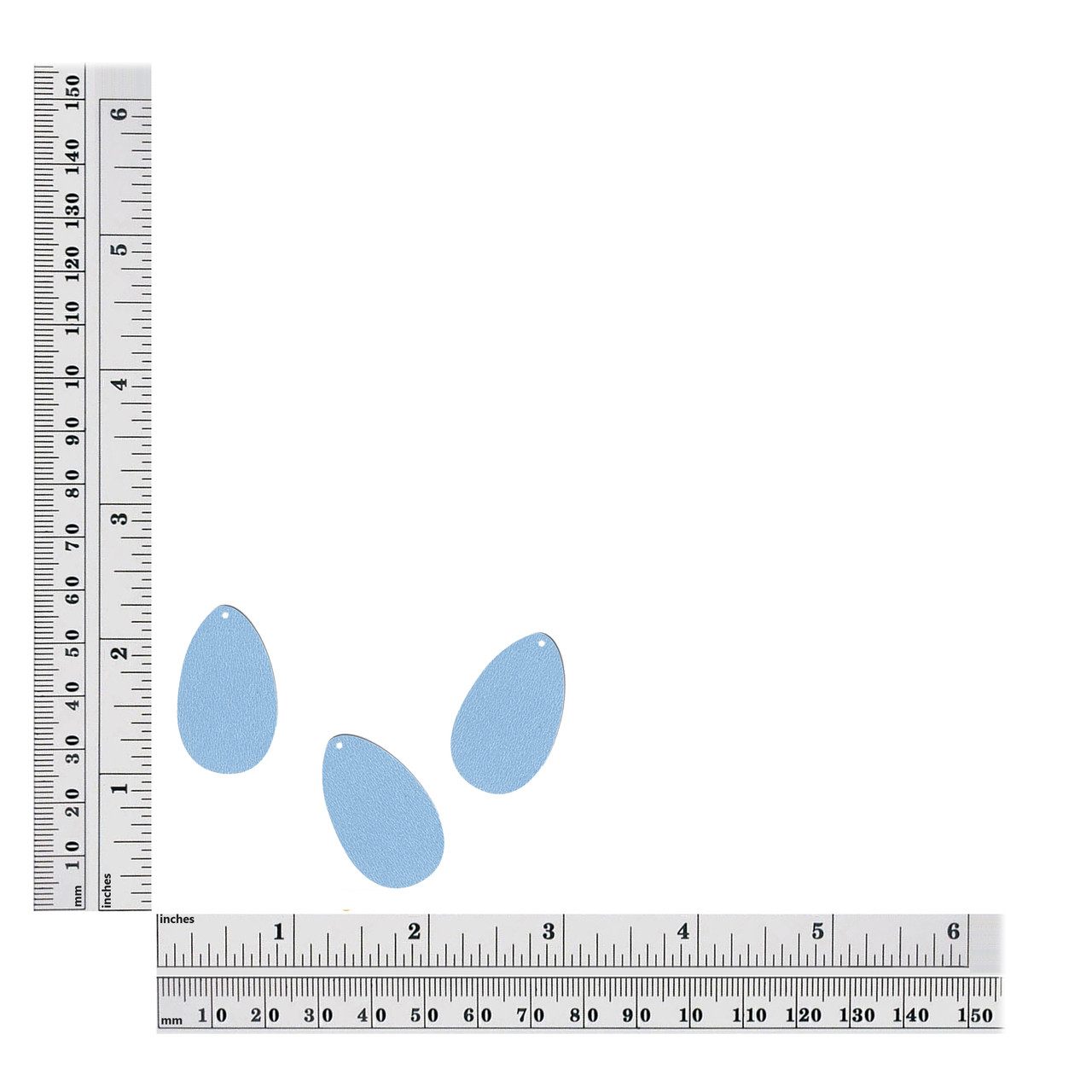 Pear Drop sequins size chart