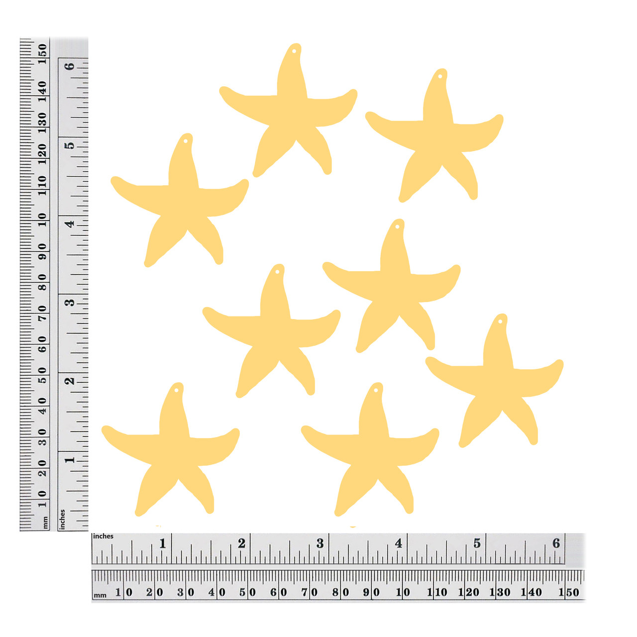 Starfish sequins size chart