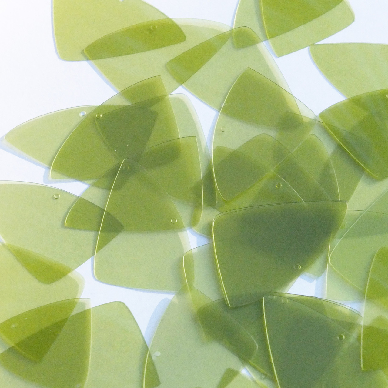 Fishscale Fin Sequin 1.5" Green Apple Transparent Glossy and Matte Duo Two Sided