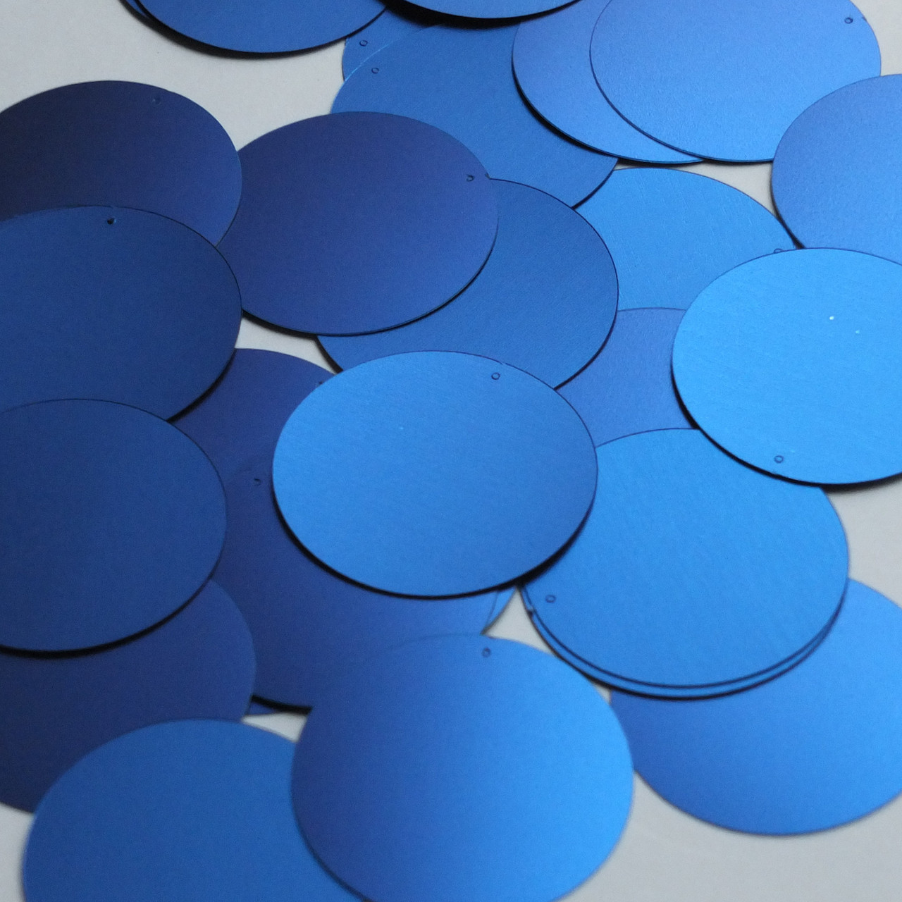 Round Sequin 40mm Cobalt Blue Matte Satin Metallic