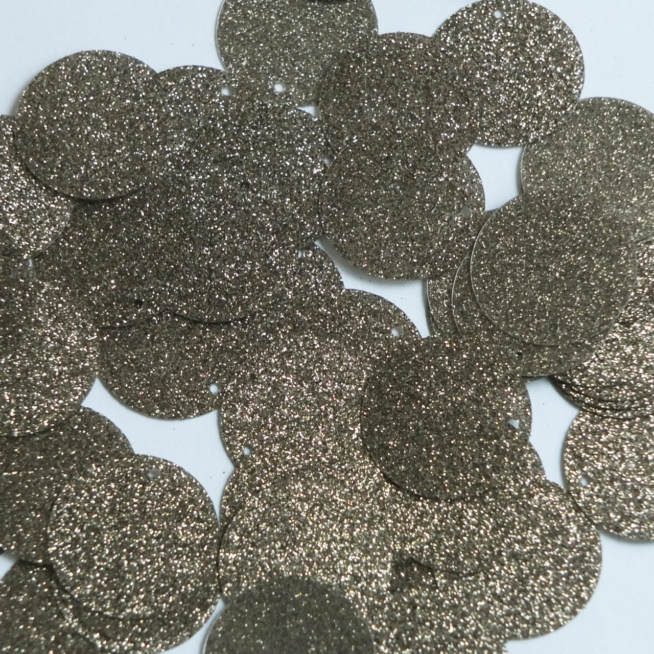 Round Sequin 24mm Sand Beige Gold Metallic Sparkle Glitter Texture