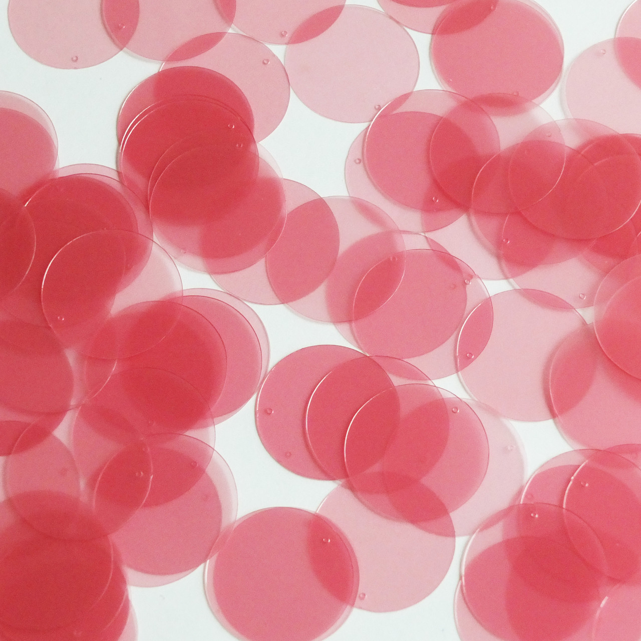 Round Sequin 24mm Pink Transparent Glossy and Matte Duo Two Sided