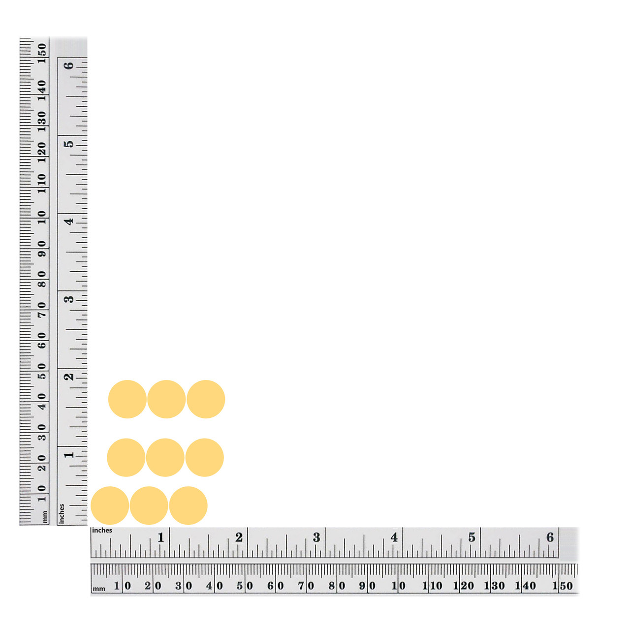 Round sequins size chart