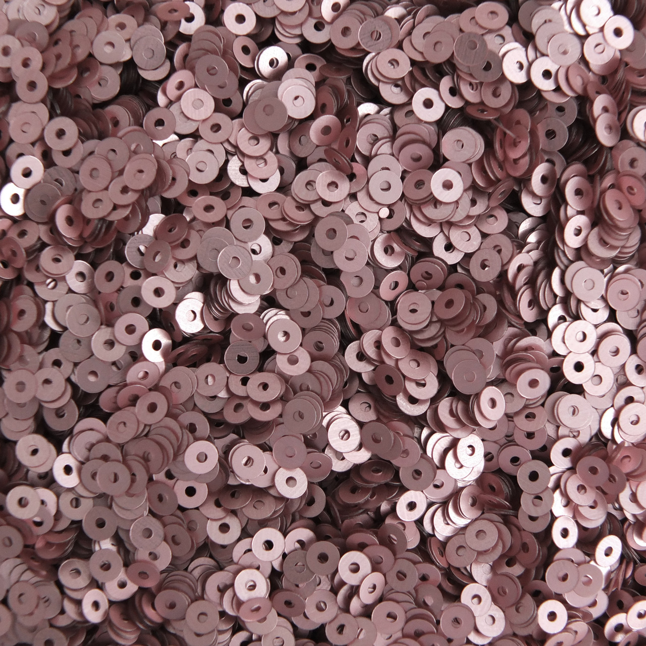 3mm Round Flat Sequins Pink Matte Silk Frost. Made in USA