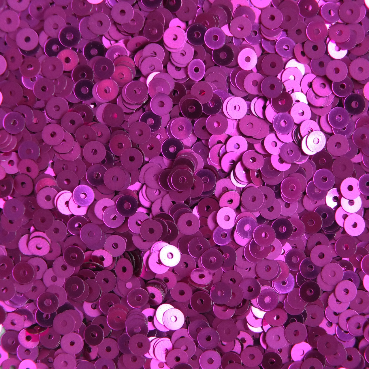 4mm Round Flat Sequins Fuchsia Pink Duo Reversible Matte and Shiny Metallic Reversible. Made in USA