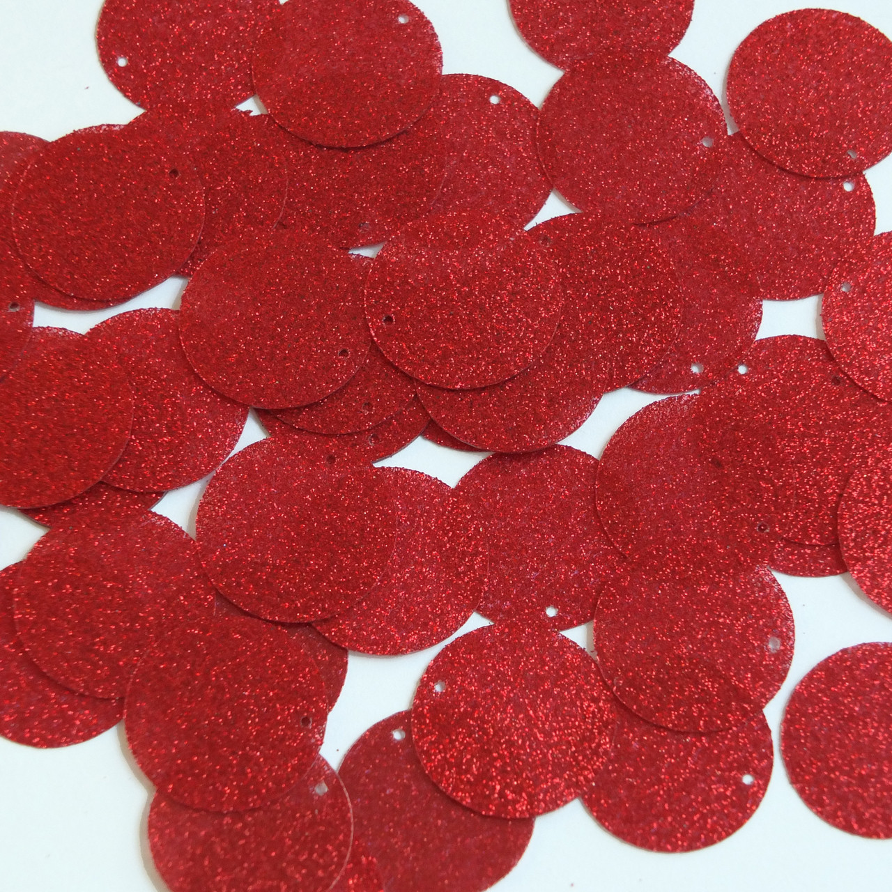 1" / 24mm Round Flat Sequins Dark Red Metallic Sparkle Glitter Texture