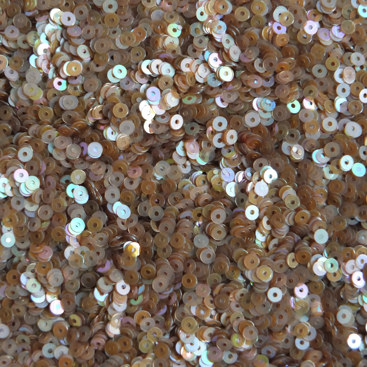 3mm Flat Sequins Topaz Dark Amber Semi Frost Rainbow