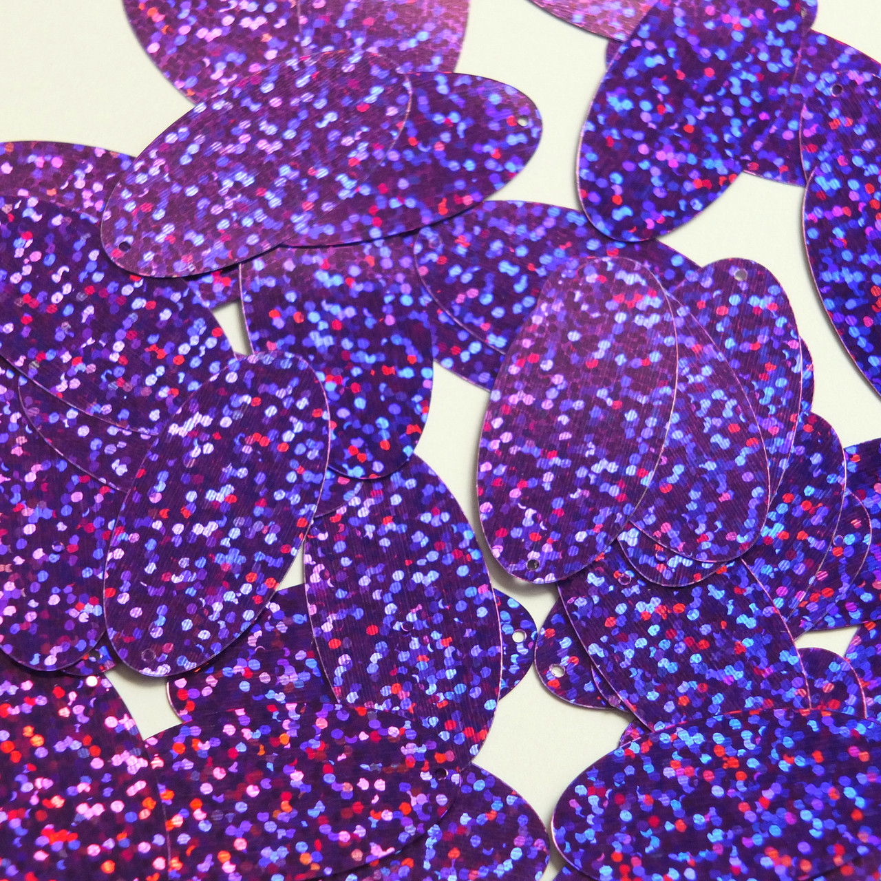 Oval Sequin 1.5" Amethyst Purple Hologram Glitter Sparkle