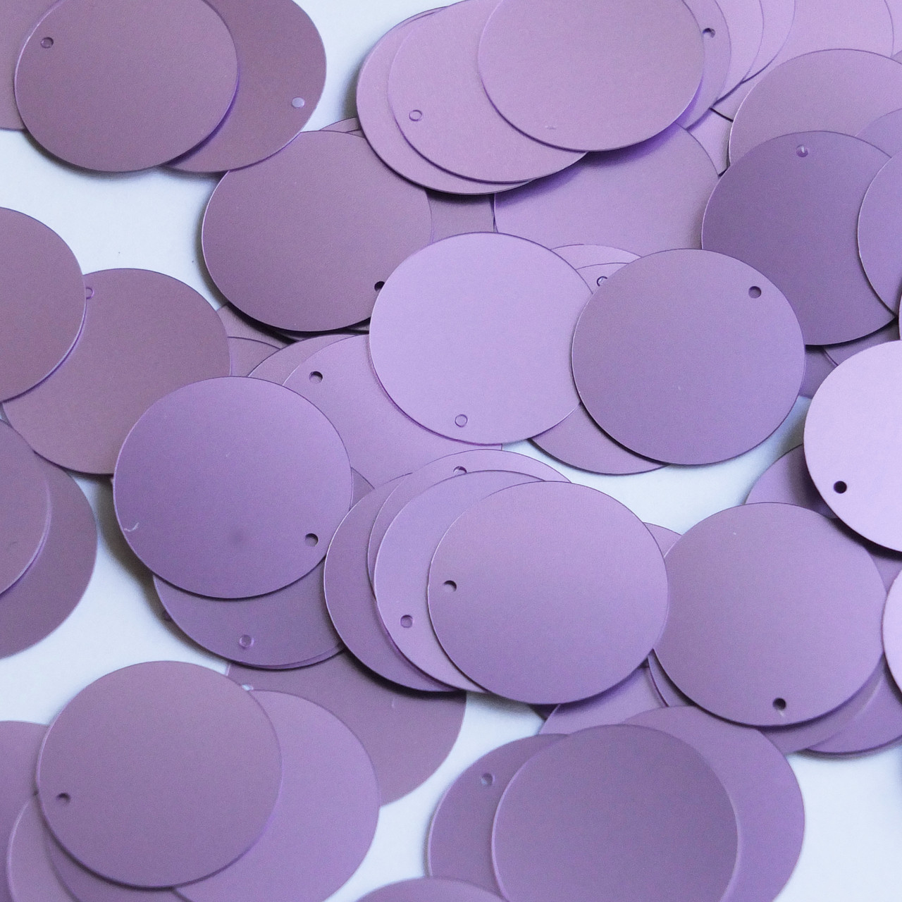 1" / 24mm Round Flat Sequins Orchid Lavender Matte Satin Shimmer