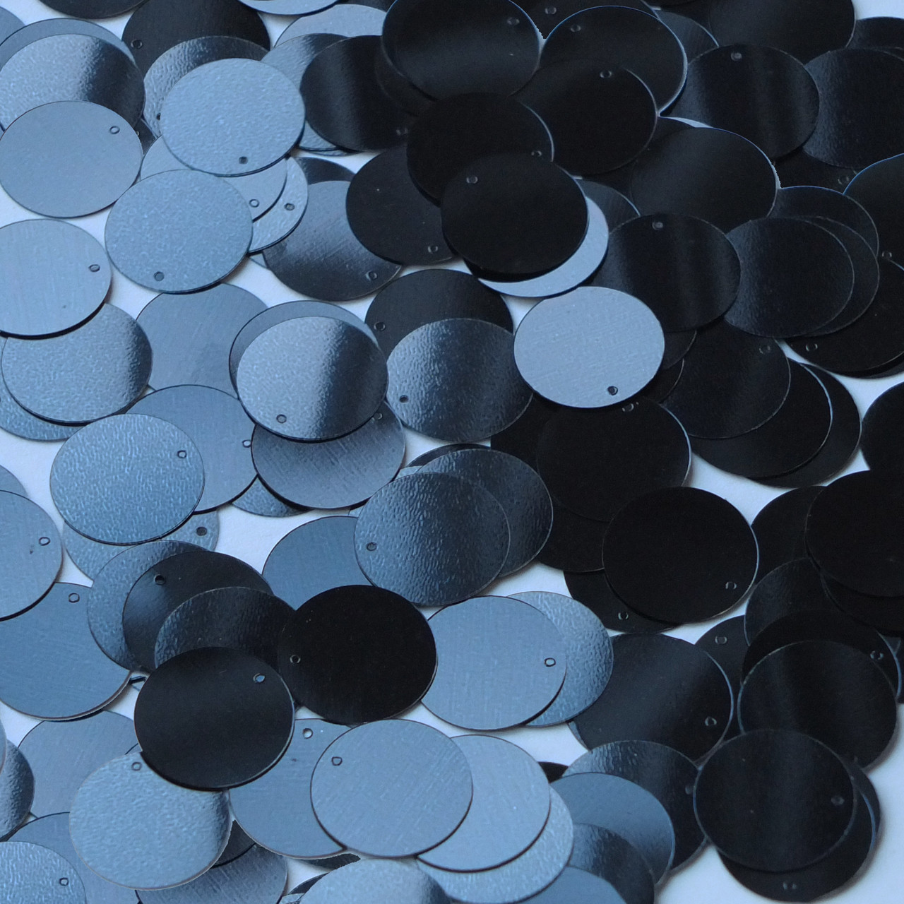 Round  Flat Sequin 12mm Top Hole Midnight Blue Metallic