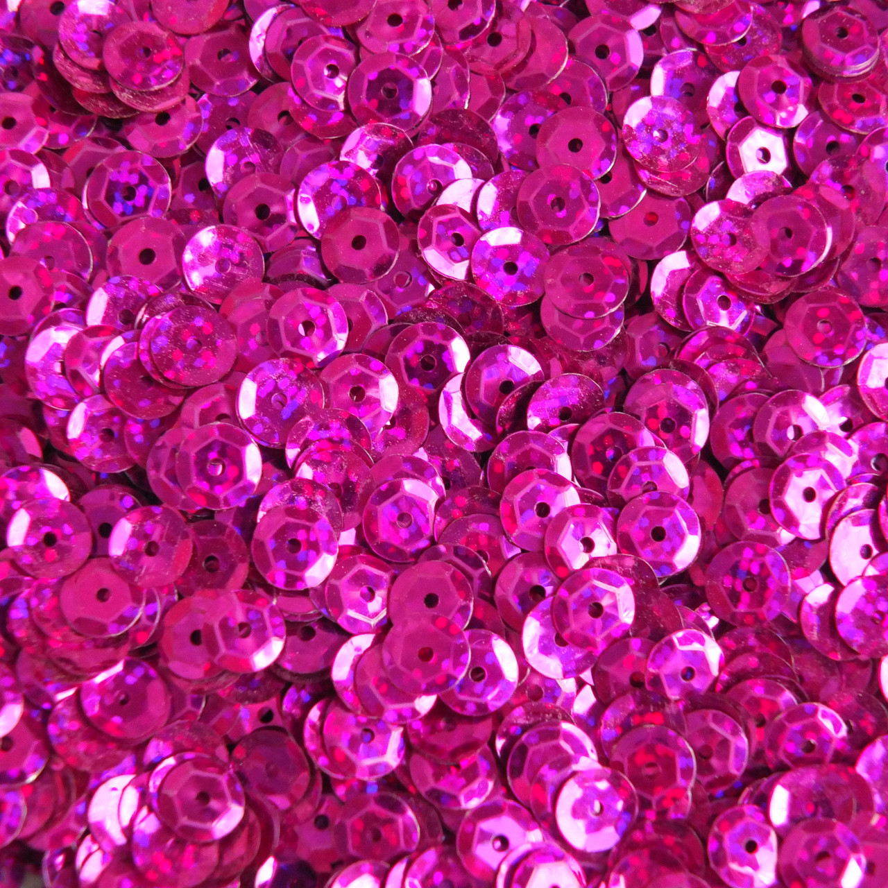 6mm Cup Sequins Fuchsia Pink Hologram Glitter Sparkle Metallic