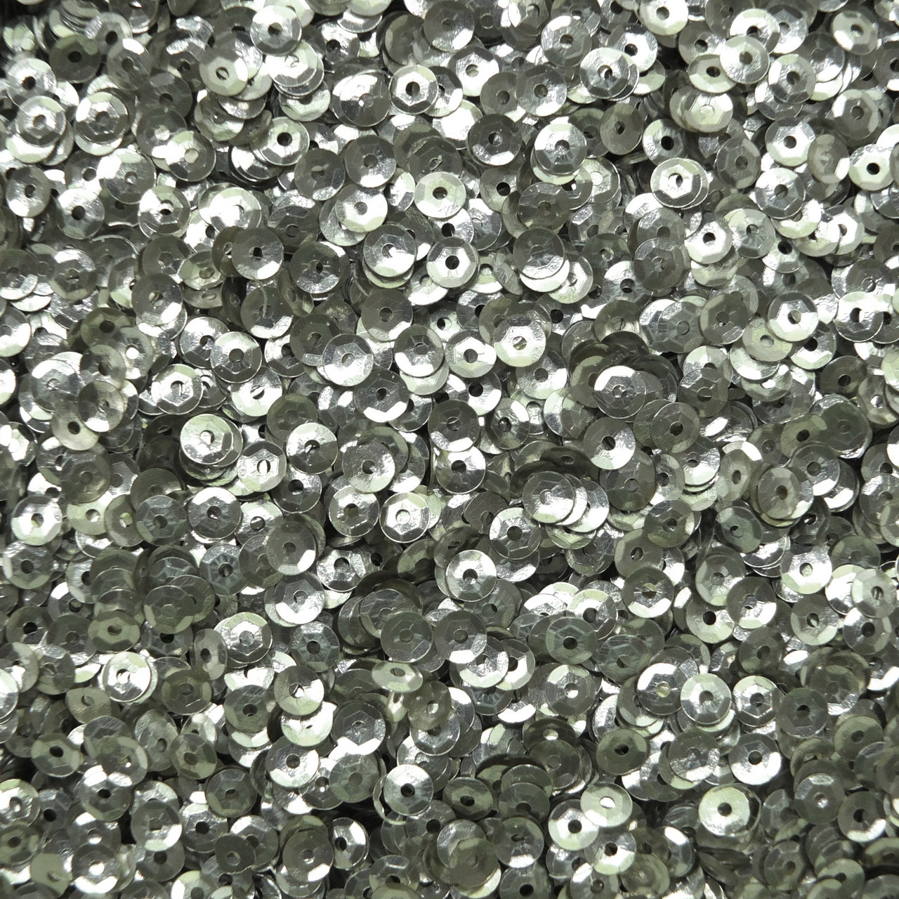 4mm Cup Sequins Silver Semi Matte