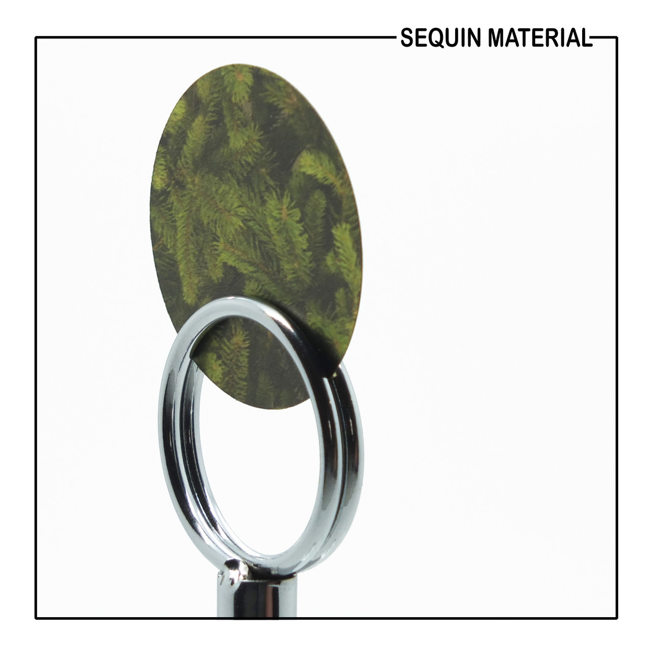SequinsUSA Green Pine Leaf Bough Gold Metallic Print Sequin Material Film RL133
