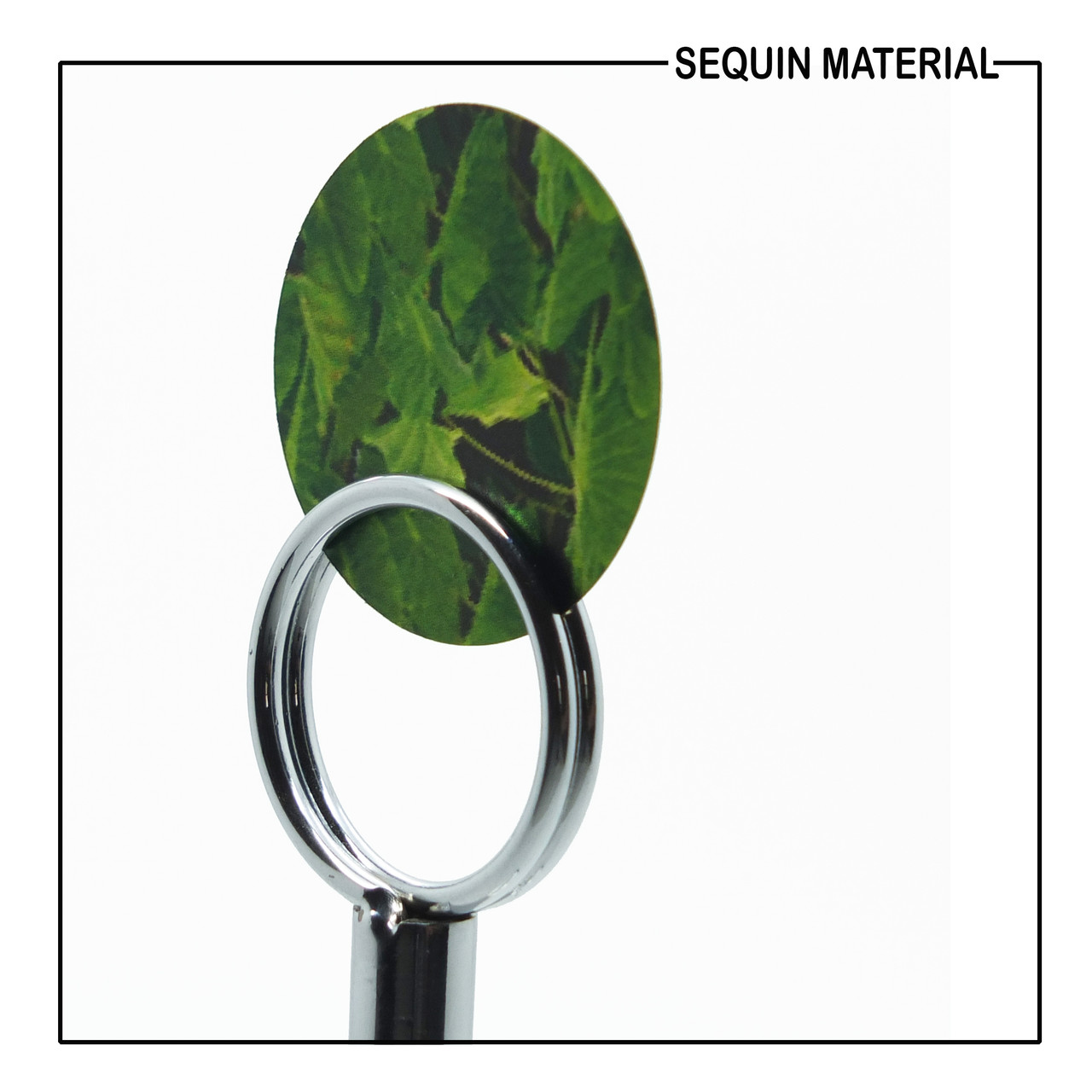 SequinsUSA Green Burdock Dock Leaf Gold Metallic Print Sequin Material Film RL136
