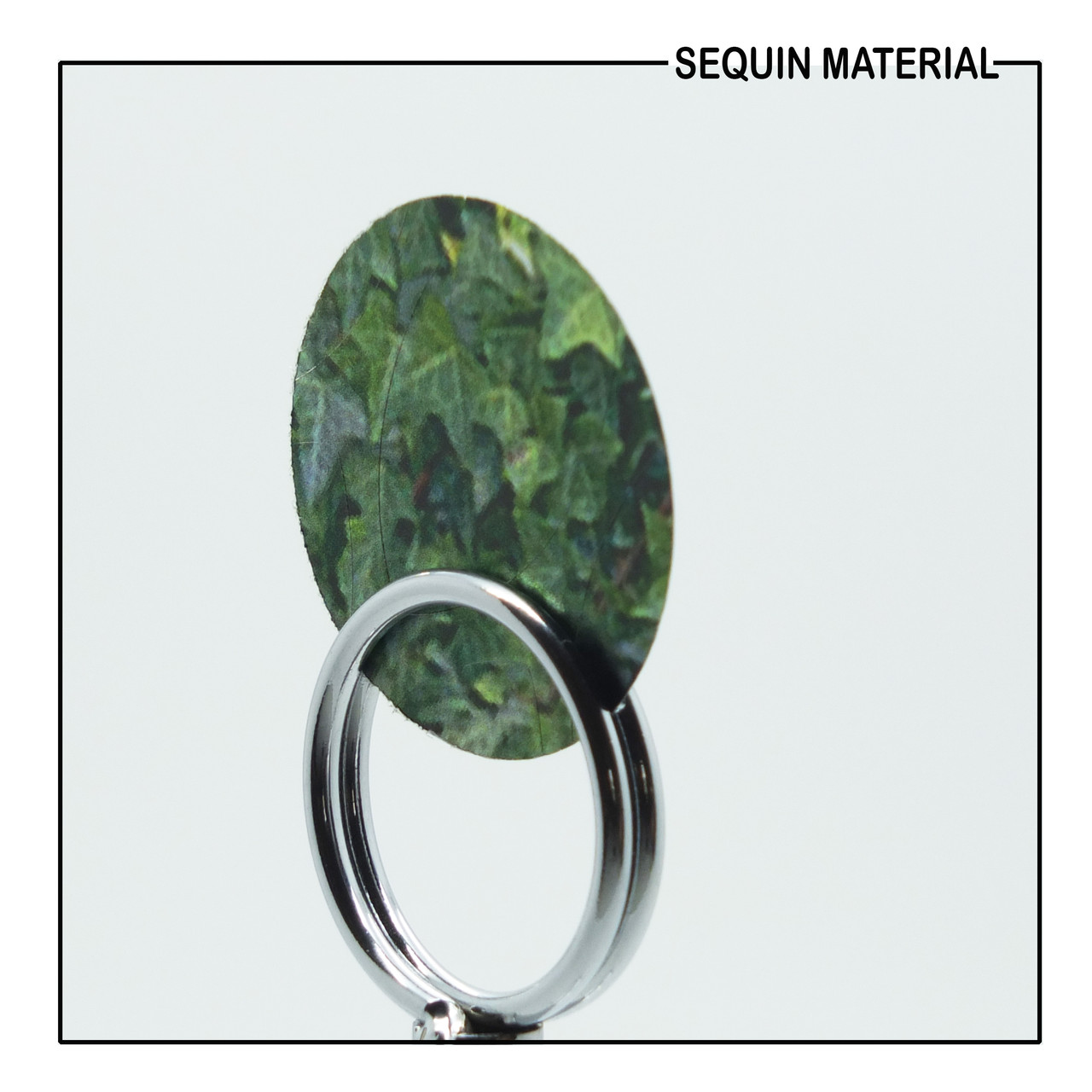 SequinsUSA Green Ivy Vine Leaf Silver Metallic Print Sequin Material Film RL137