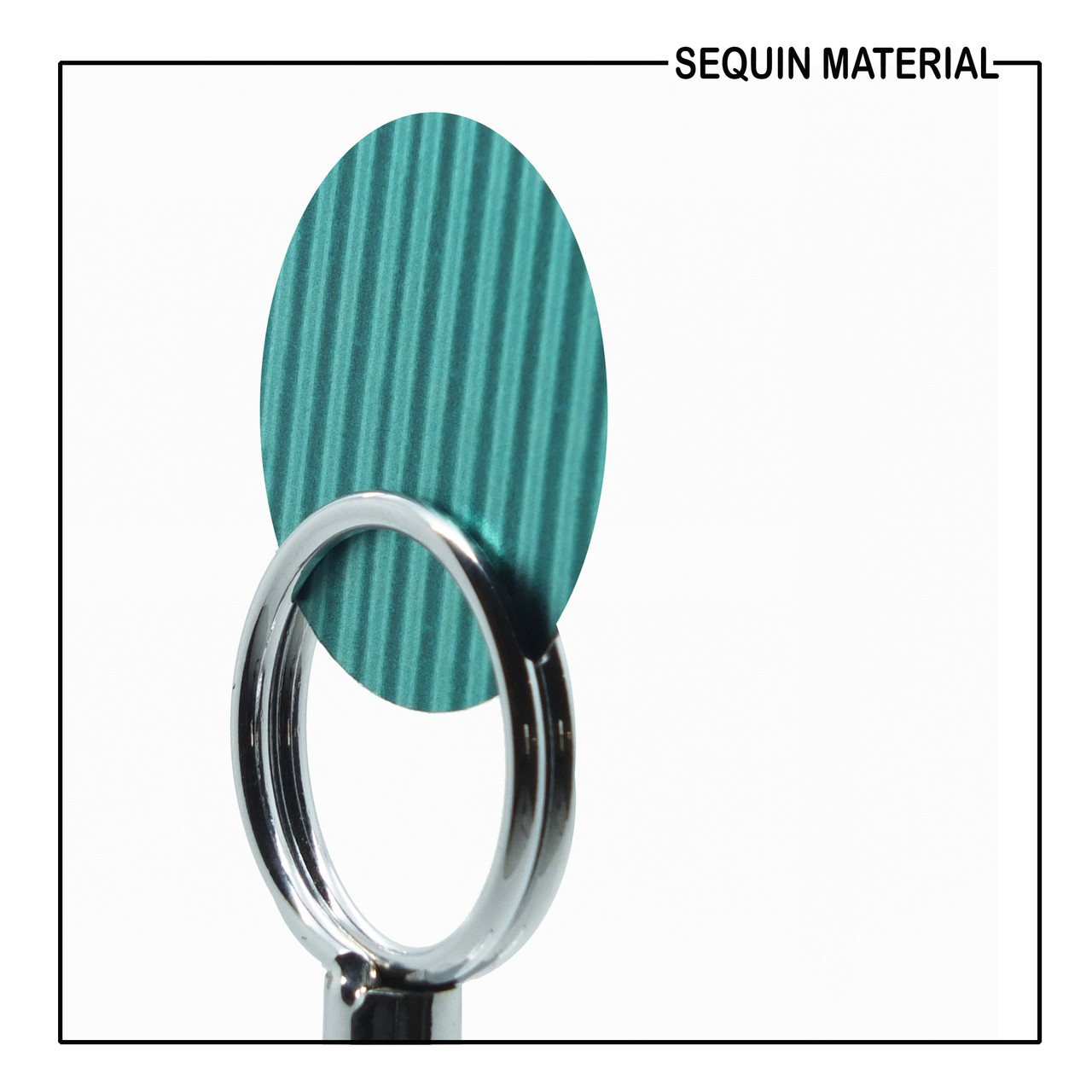 SequinsUSA Teal Blue Green Corrugated Stripe Silver Metallic Print Sequin Material Film RL145