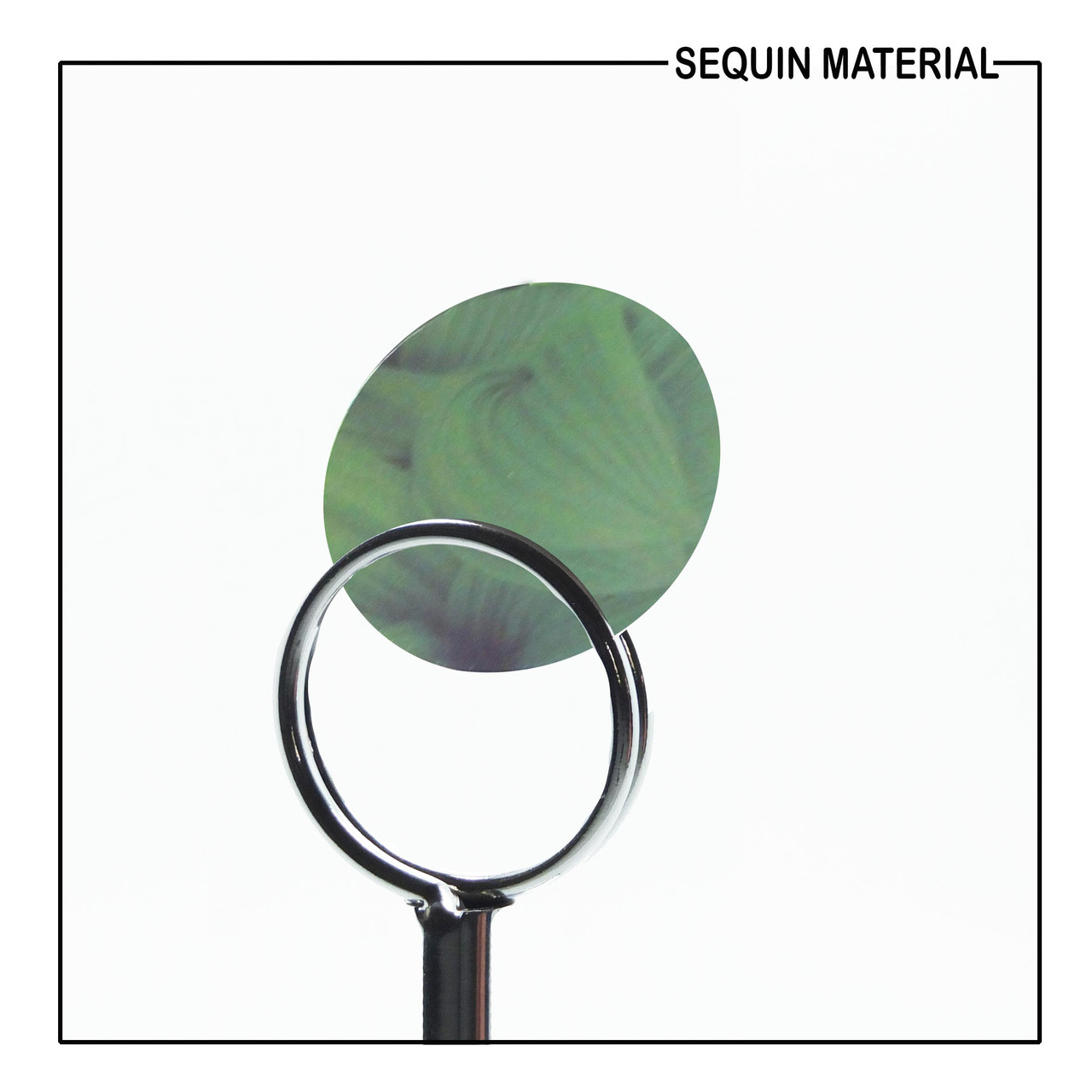 SequinsUSA Green Leaf Hosta Silver Metallic Print Sequin Material Film RL149