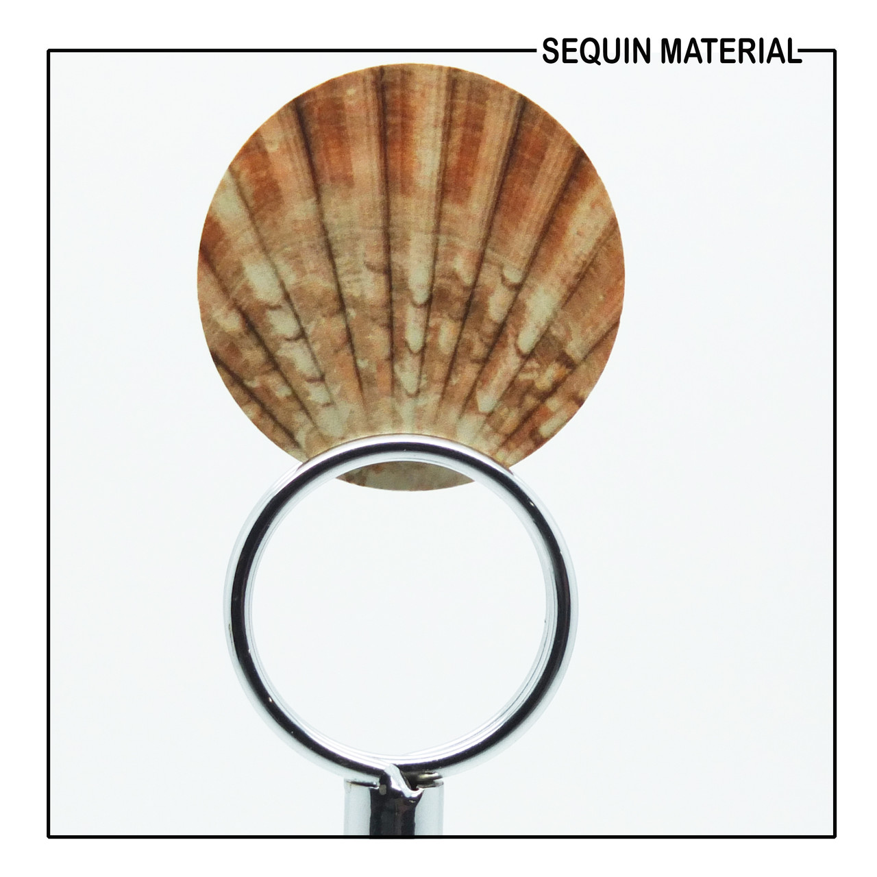 SequinsUSA Scallop Shell Ocean Sealife  Opaque Print Sequin Material RL209