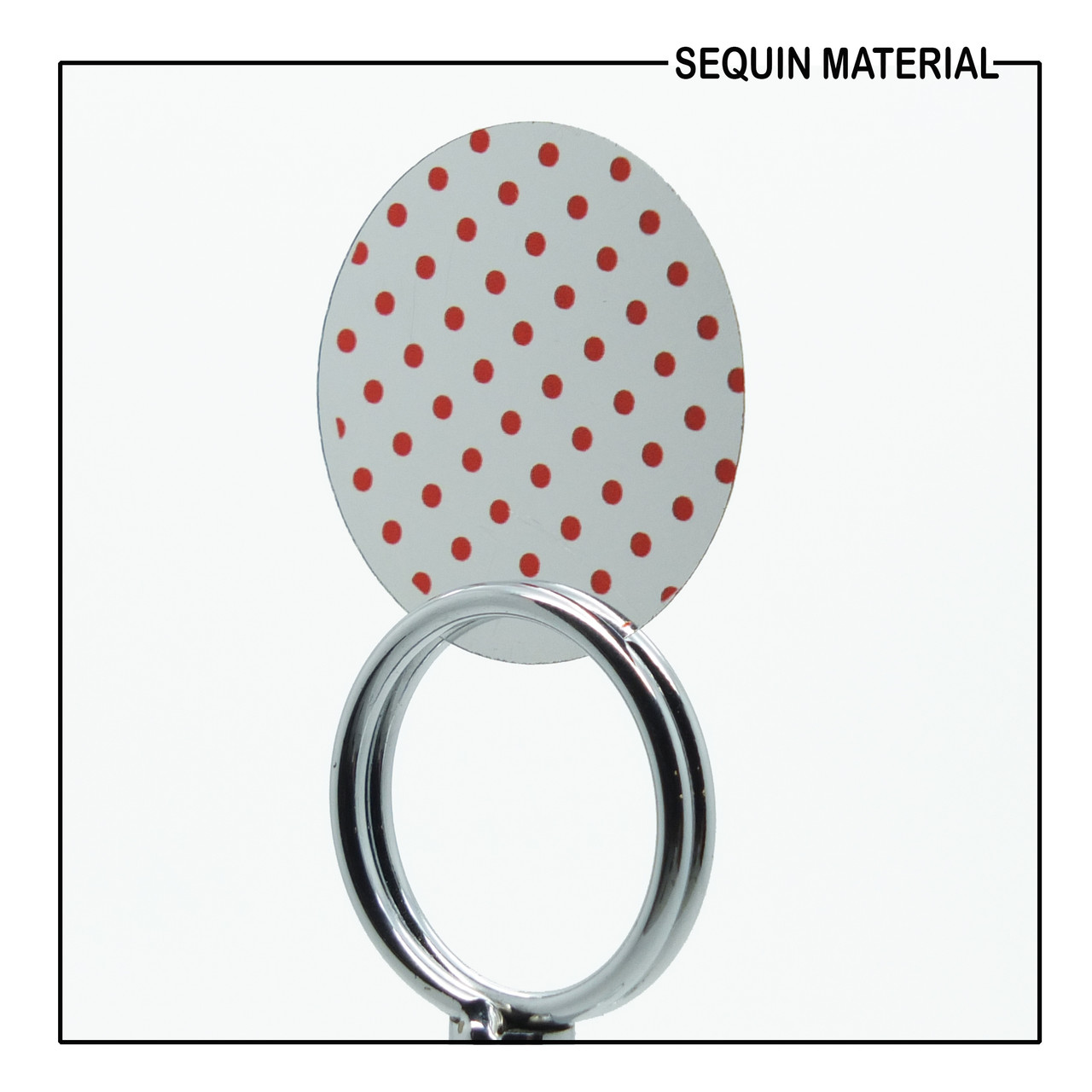 SequinsUSA Red Polka Dot on Silver Metallic Print Sequin Film RL239