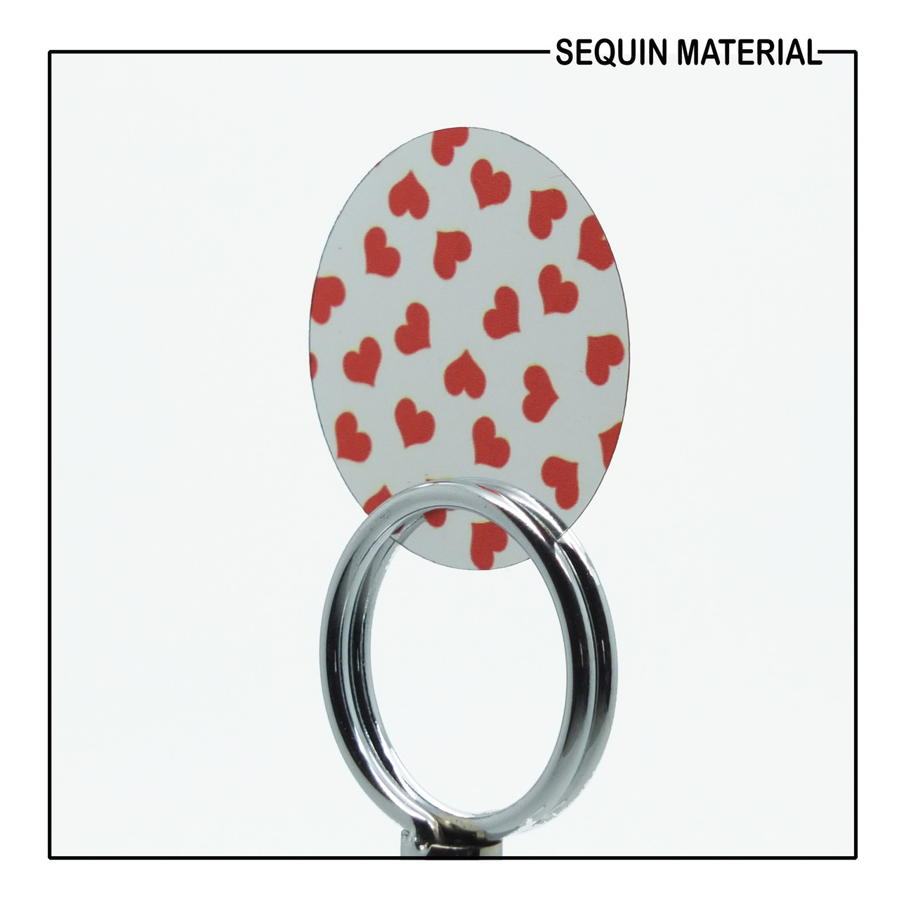 SequinsUSA Sweet Hearts Red Silver Metallic Print Sequin Material RL405
