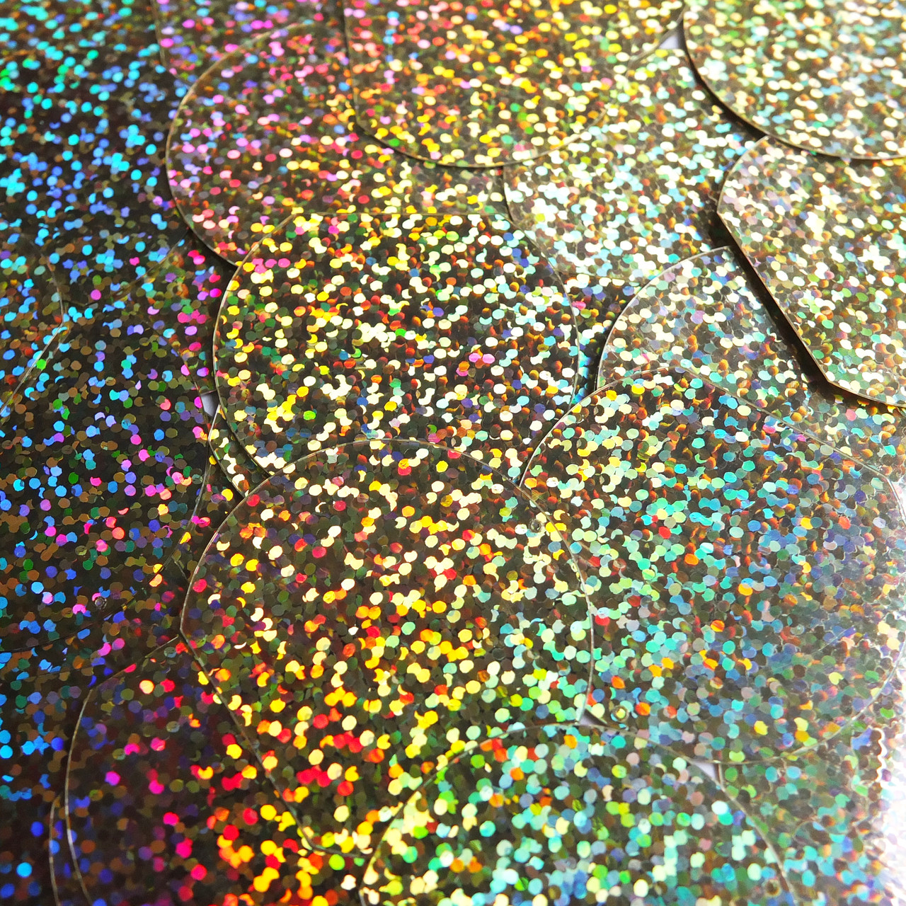 Three Quarter Round Sequins 1.5" Gold Hologram Glitter Sparkle Metallic