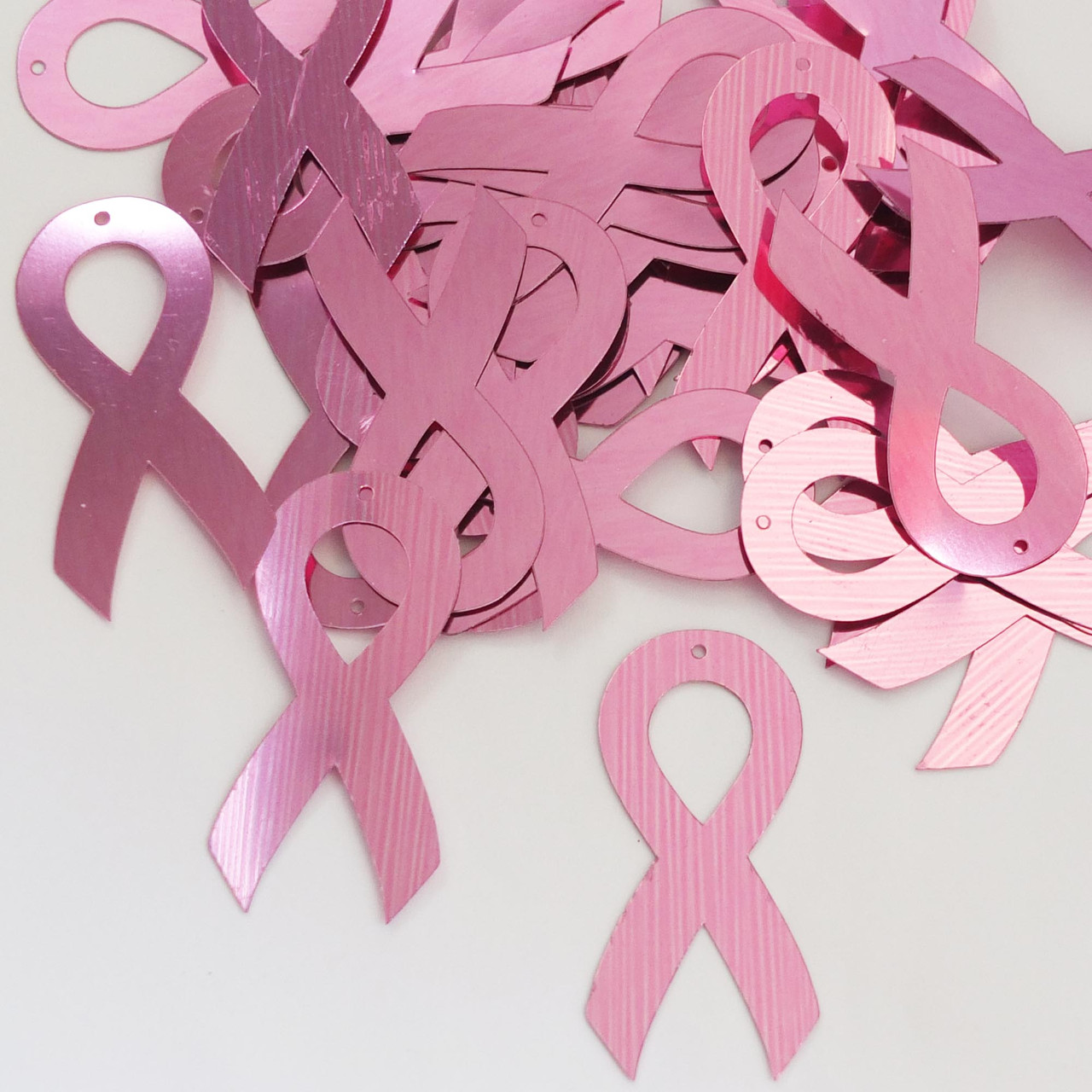 Awareness Ribbon Sequin 1.5" True Pink Metallic