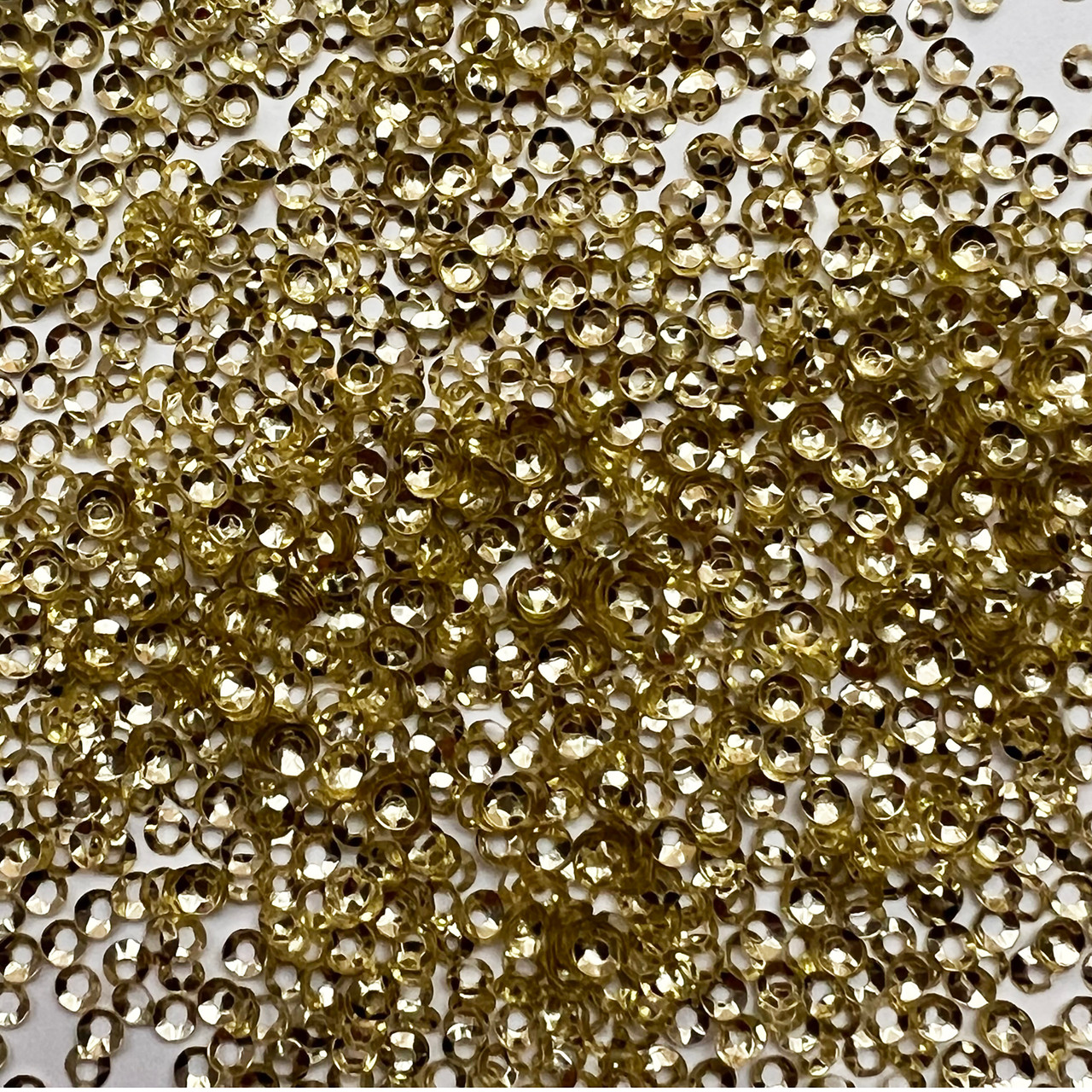 3mm Cup Sequins Light Gold Shiny Metallic