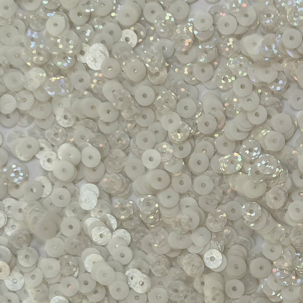 6mm Flat Sequins Crystal White Hologram Glitter Sparkle