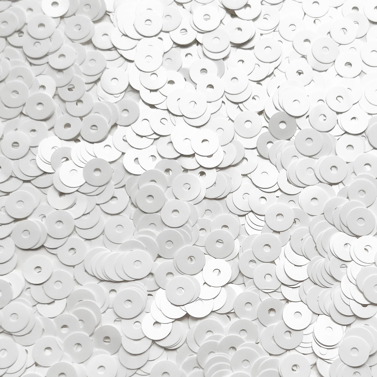5mm Flat Sequins White Opaque