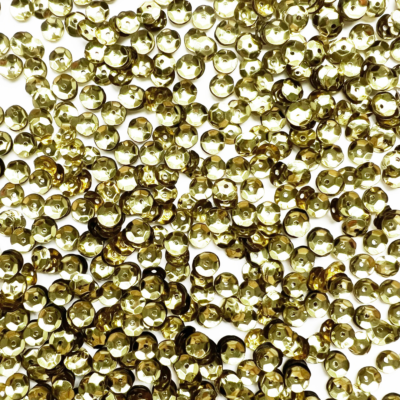 5mm Cup Sequins Light Gold Shiny Metallic