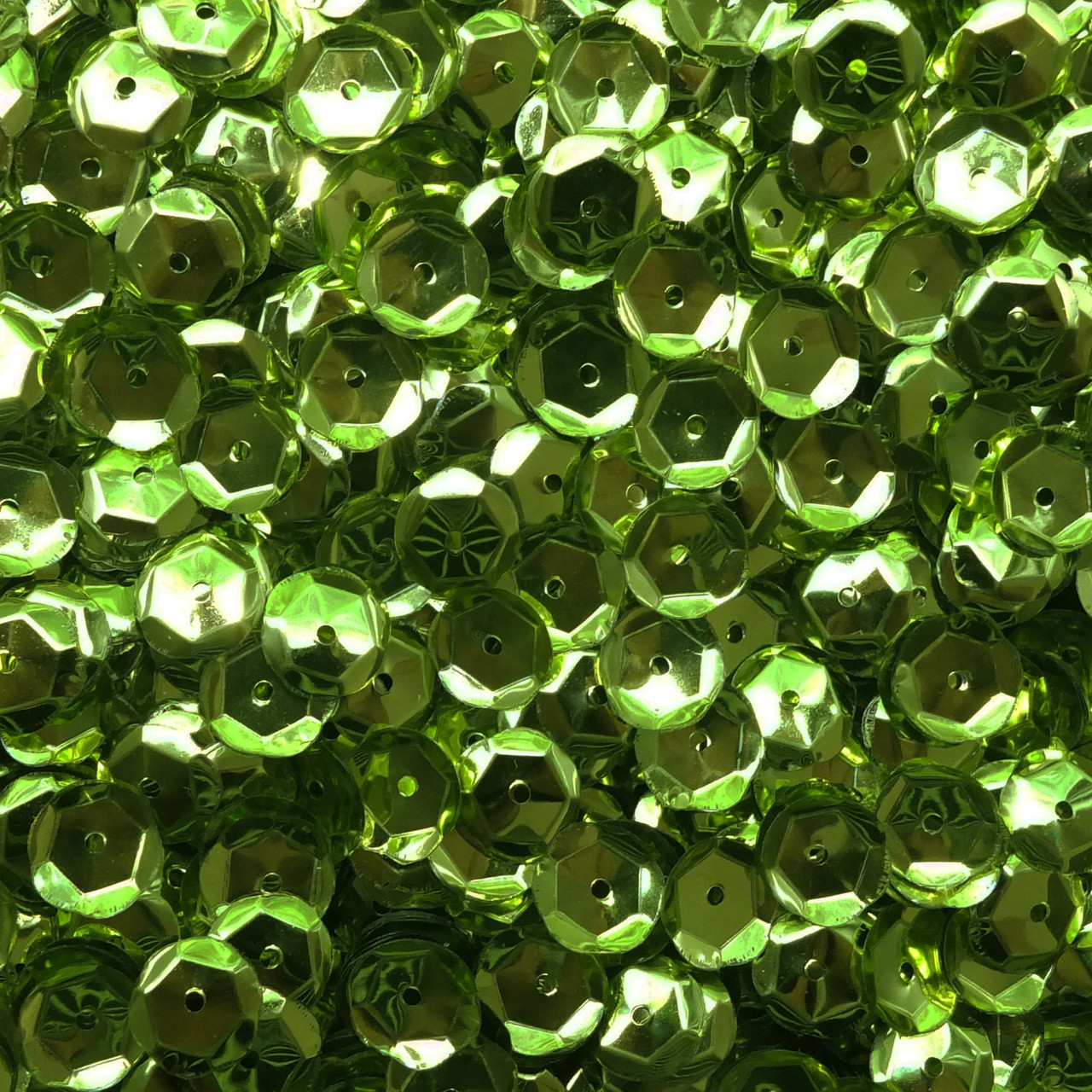 10mm Cup Sequins Lime Green Shiny Metallic