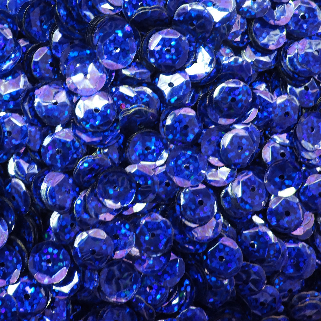 10mm Cup Sequins Royal Blue Hologram Glitter Sparkle Metallic