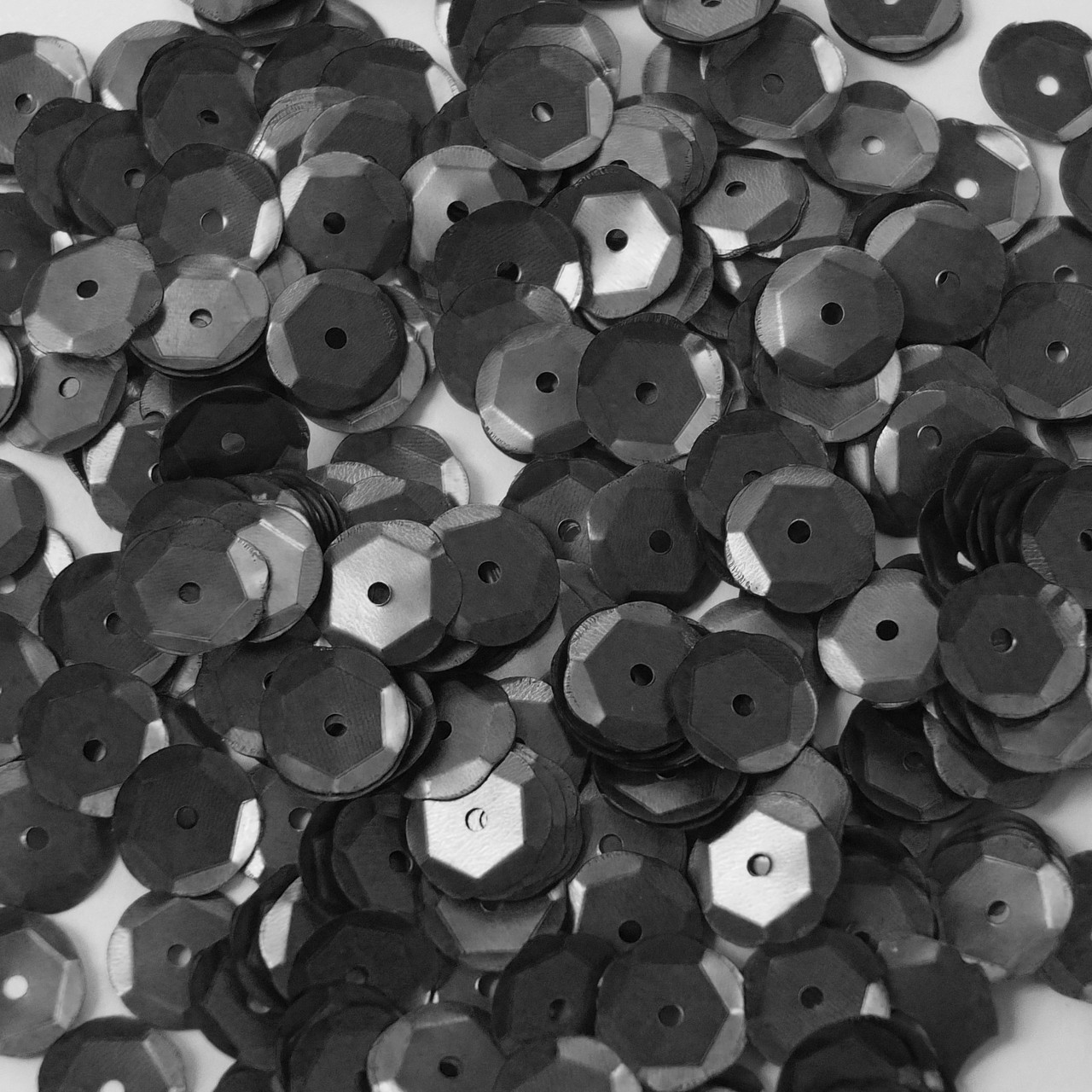 10mm Cup Sequins Black Matte Metallic