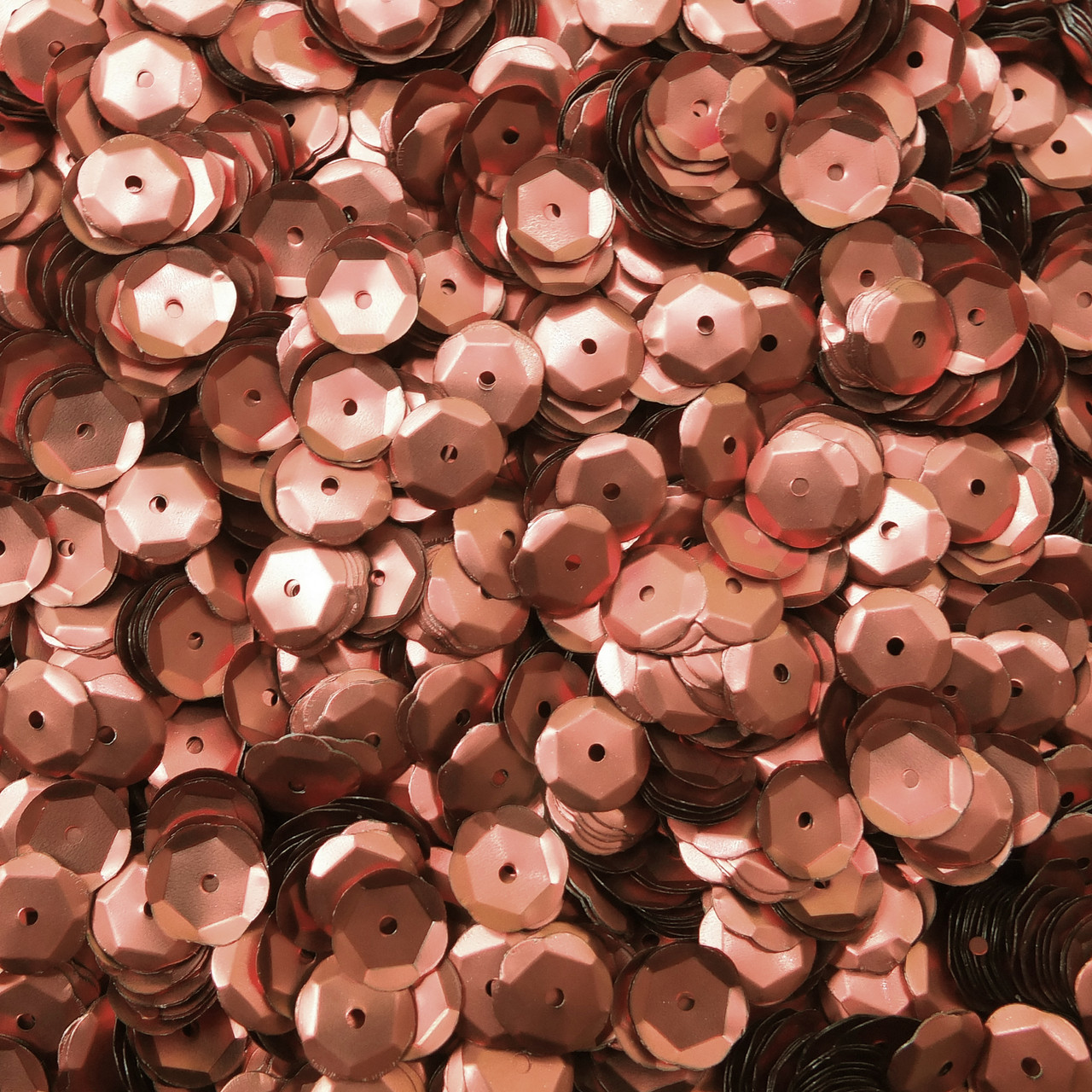 10mm Cup Sequins Copper Rose Matte Metallic
