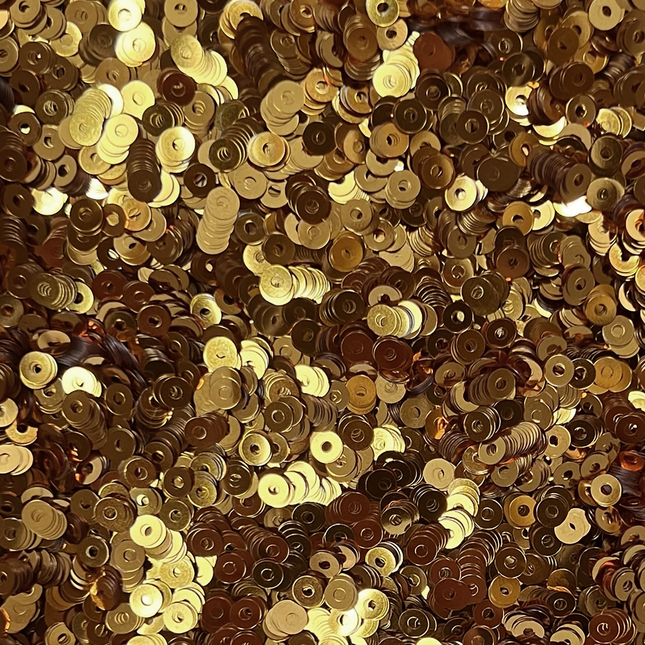 4mm Flat Sequins Very Deep Gold Shiny Metallic