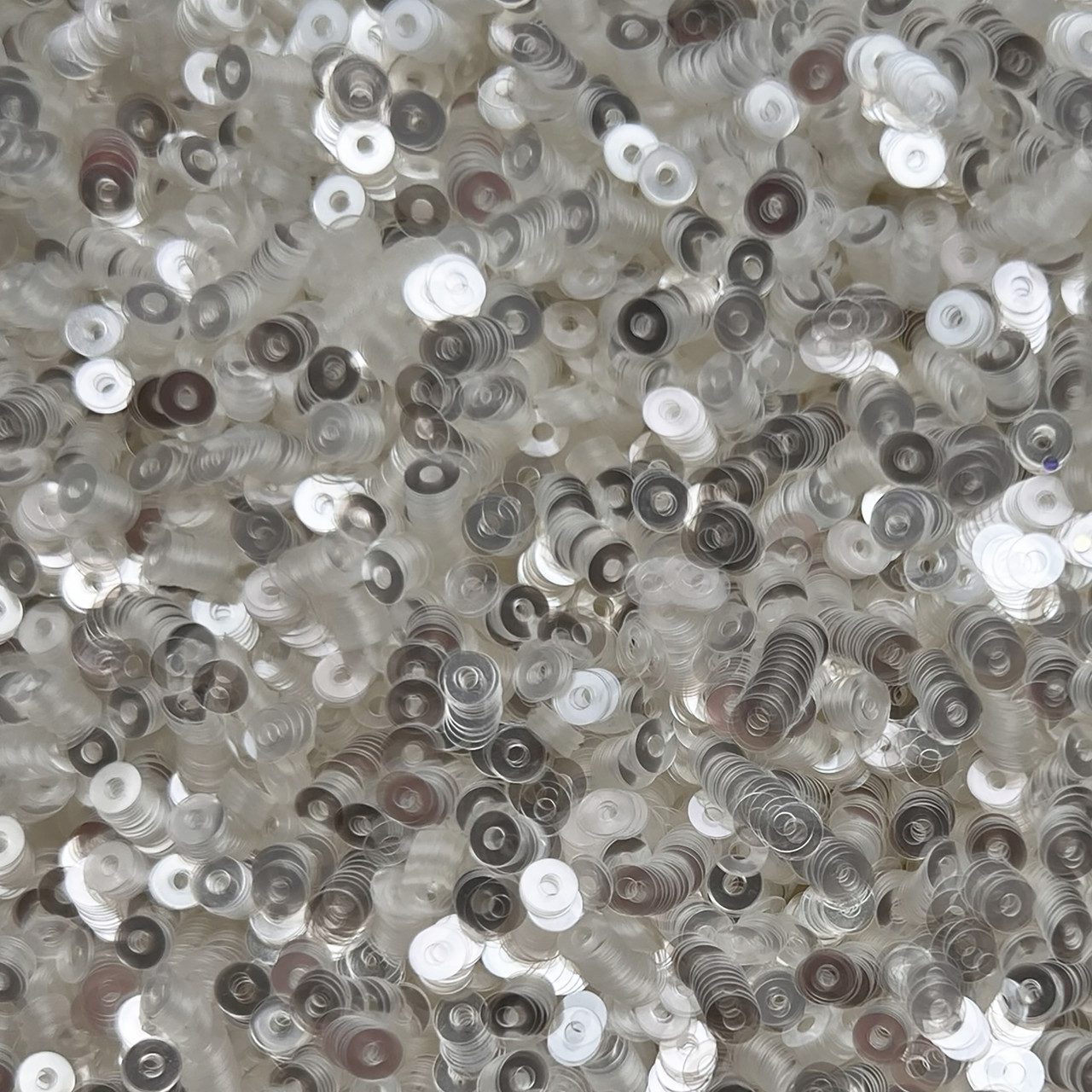 4mm Flat Sequins Extra Pale Clear Super Shiny Crystal Rainbow Iris