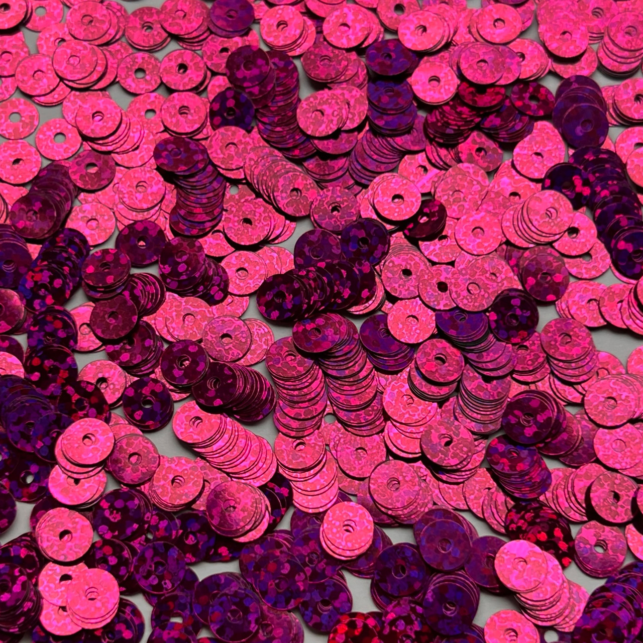 6mm Flat Sequins Fuchsia Pink Hologram