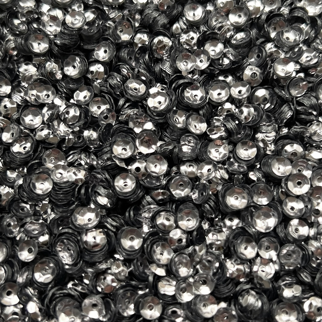 5mm Cup Sequins Hematite Shiny Gray Metallic