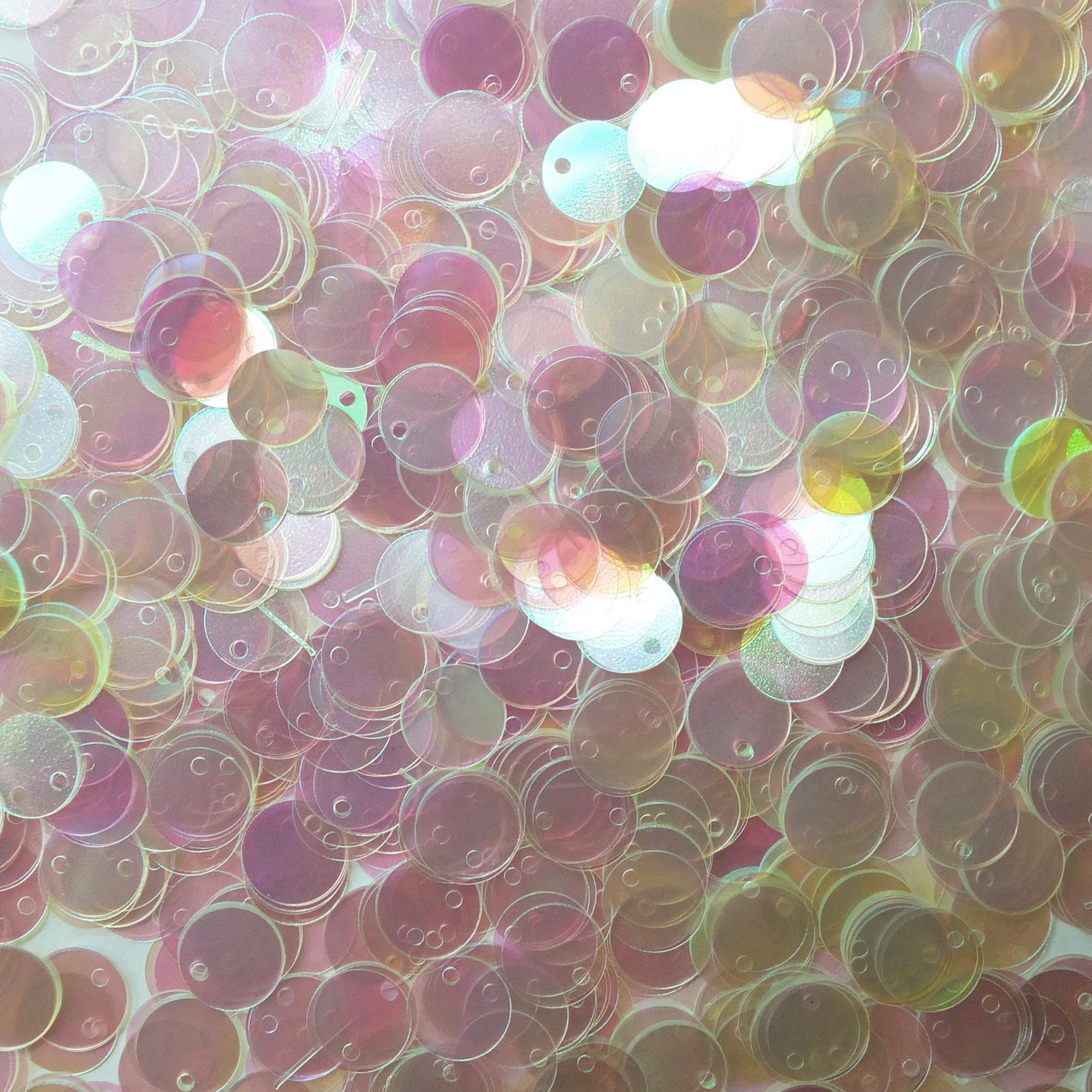 10mm Sequins Top Hole Warm Pink Hue Crystal Ultra Rainbow Shiny