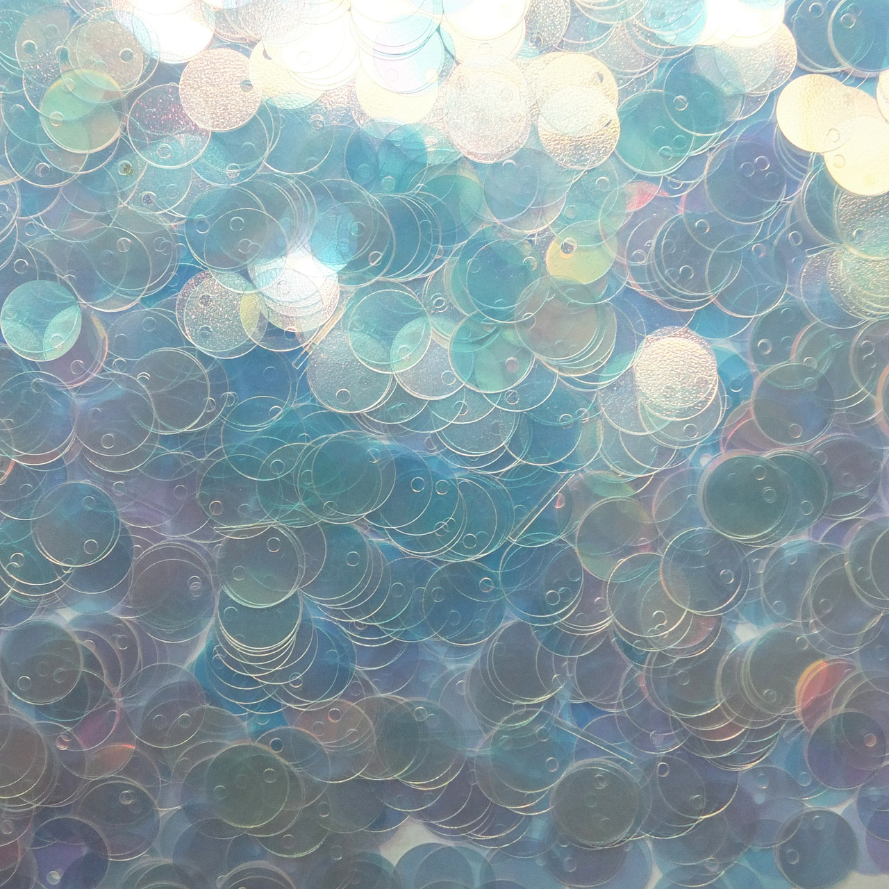 10mm Sequins Top Hole Cool Blue Hue Crystal Ultra Rainbow Shiny
