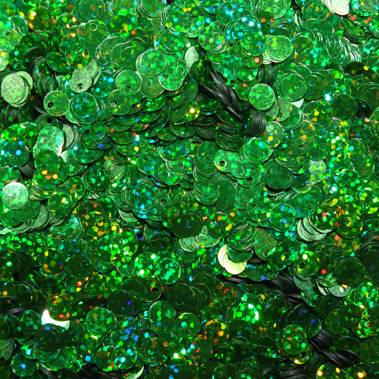 6mm Sequins Top Hole Green Hologram Glitter Sparkle Metallic