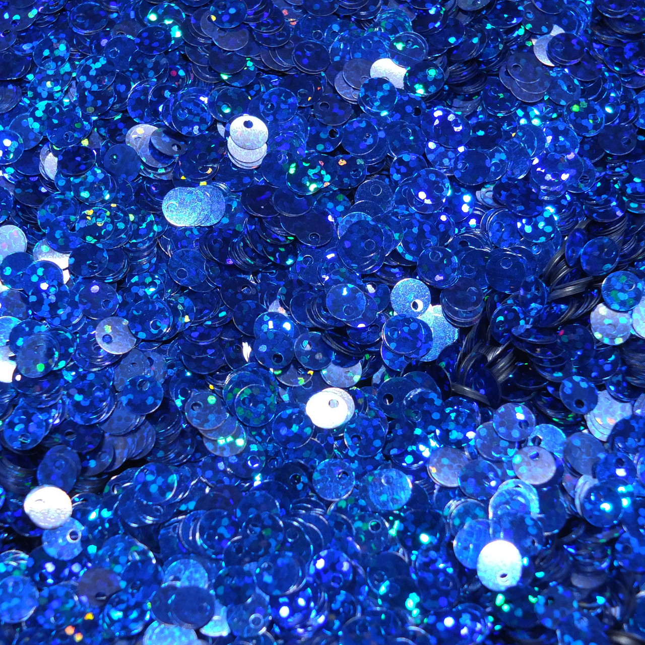 6mm Sequins Top Hole Royal Blue Hologram Glitter Sparkle Metallic