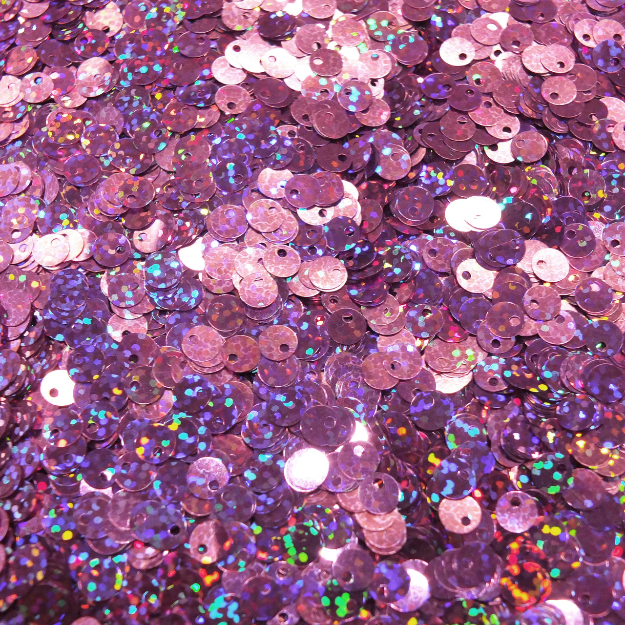 6mm Sequins Top Hole Orchid Pink Hologram Glitter Sparkle Metallic