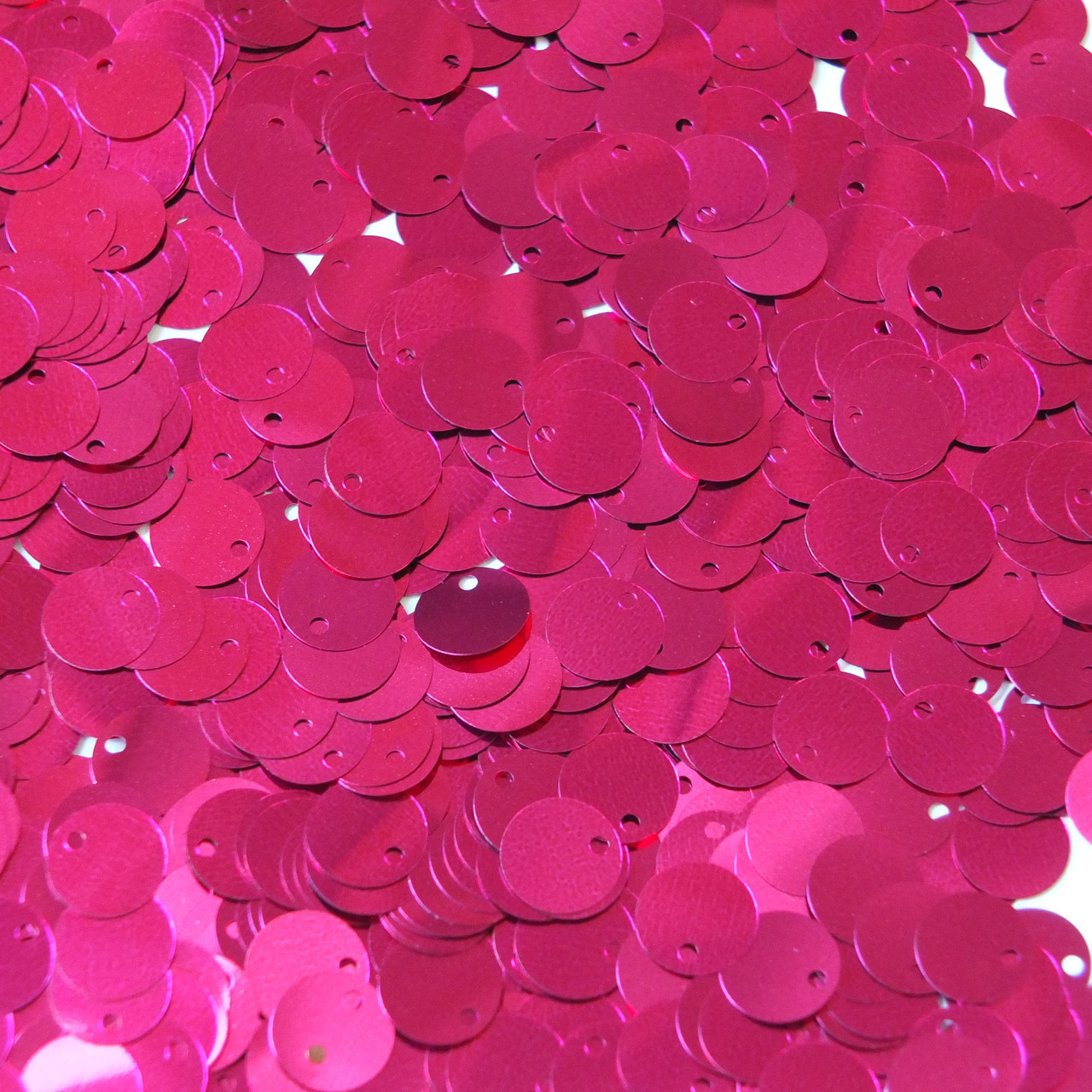 10mm Sequins Top Hole Raspberry Hot Pink Shiny Metallic