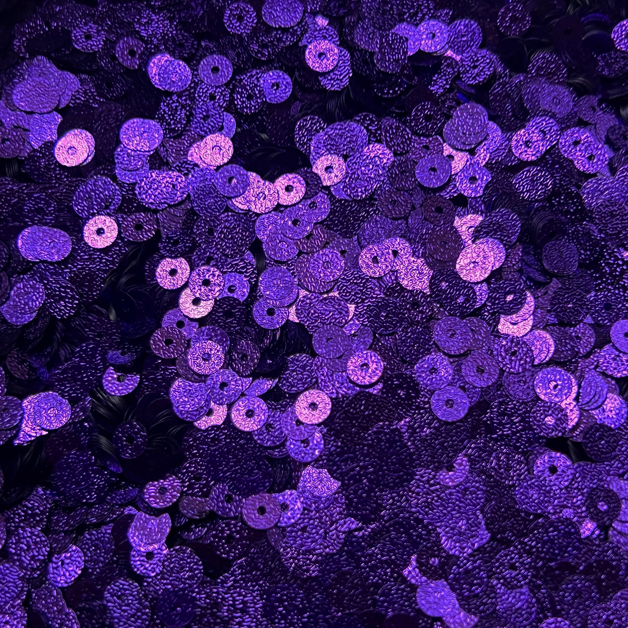 6mm Flat Sequins Purple Metallic Embossed Texture