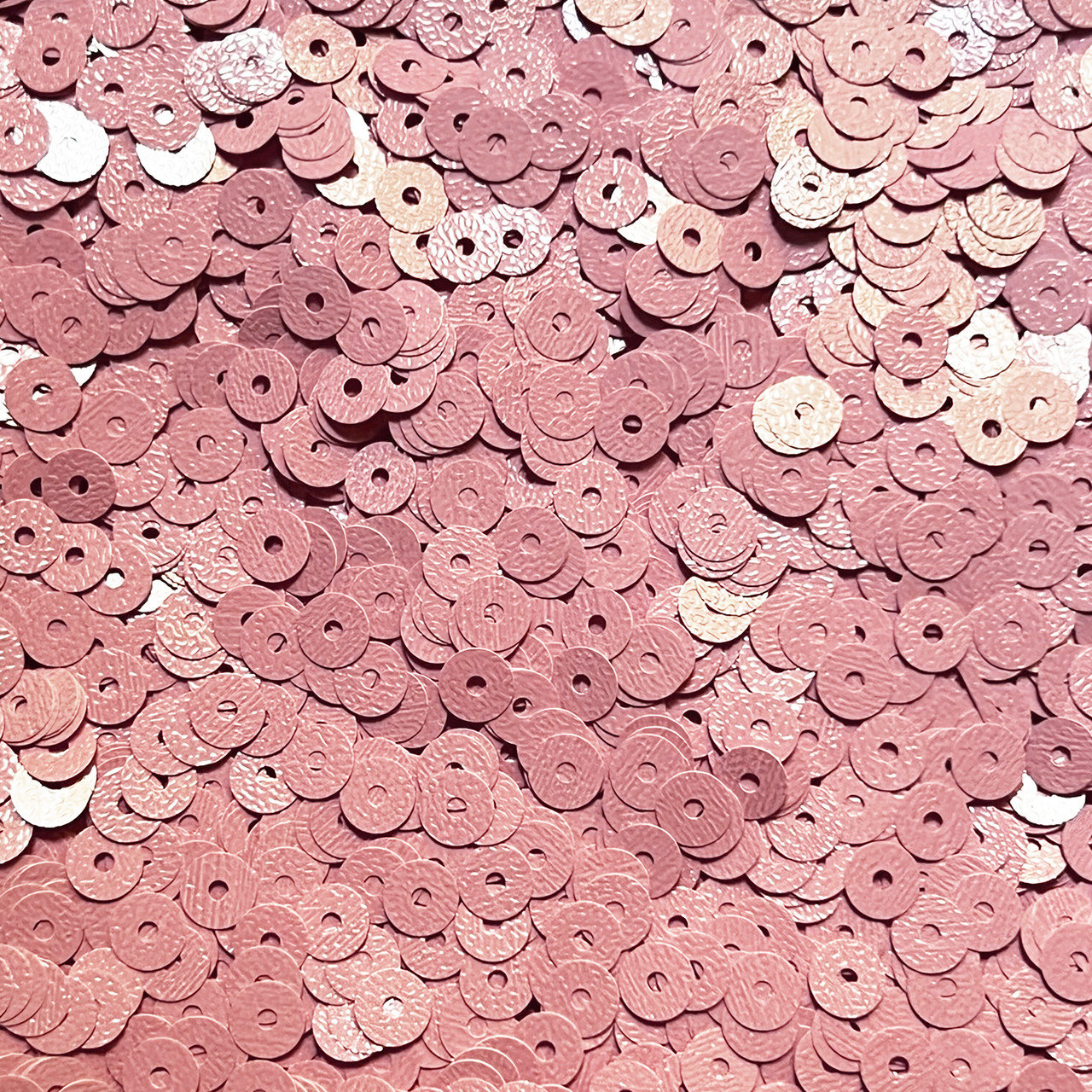 6mm Flat Sequins Dolly Pink Opaque Embossed Texture