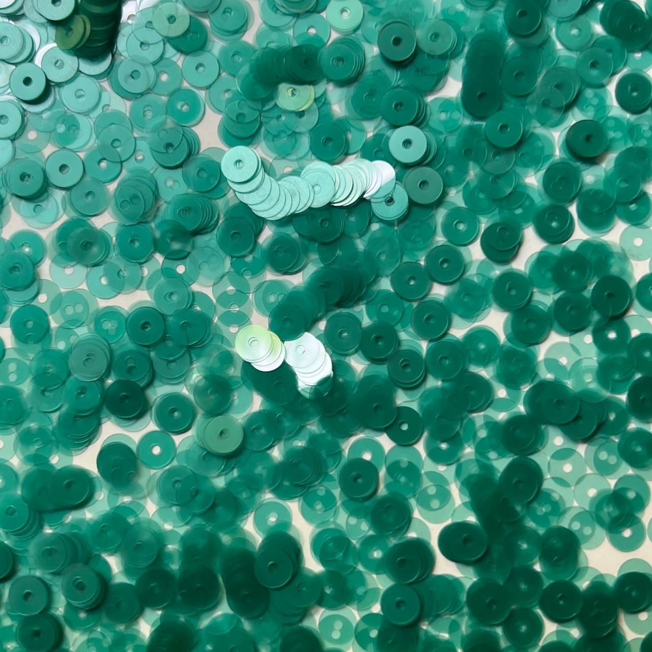 6mm Flat Sequins Seafoam Blue Green Transparent Glossy Matte Duo Reversible