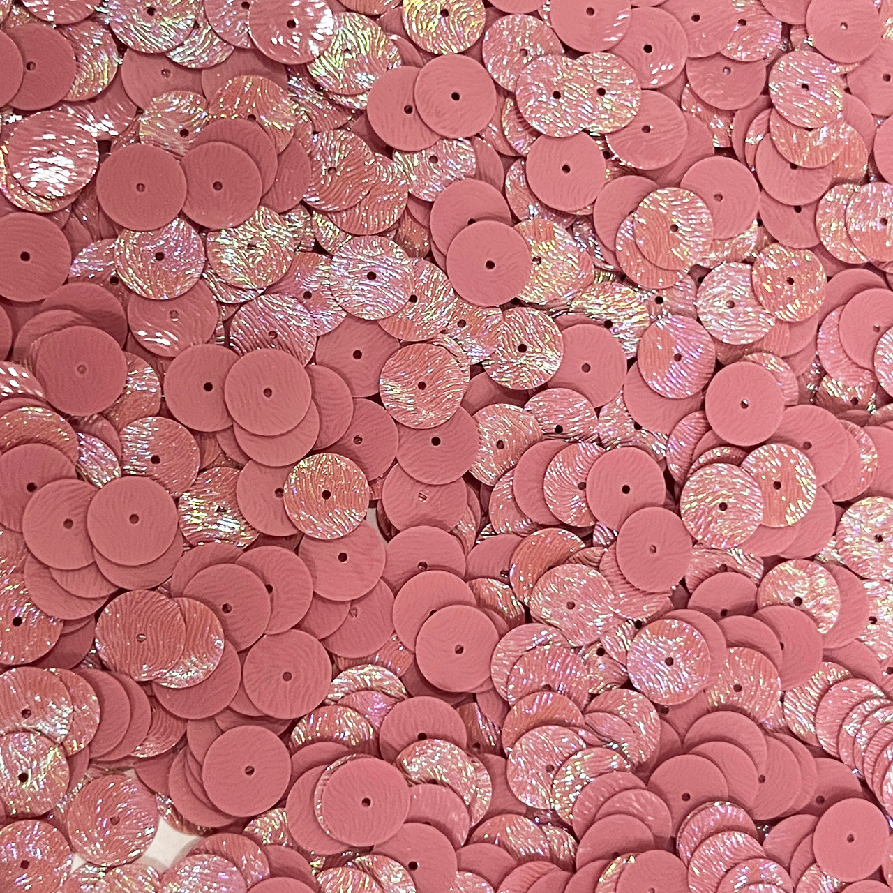8mm Sequins Pink Rose Embossed Swirl Texture Iridescent