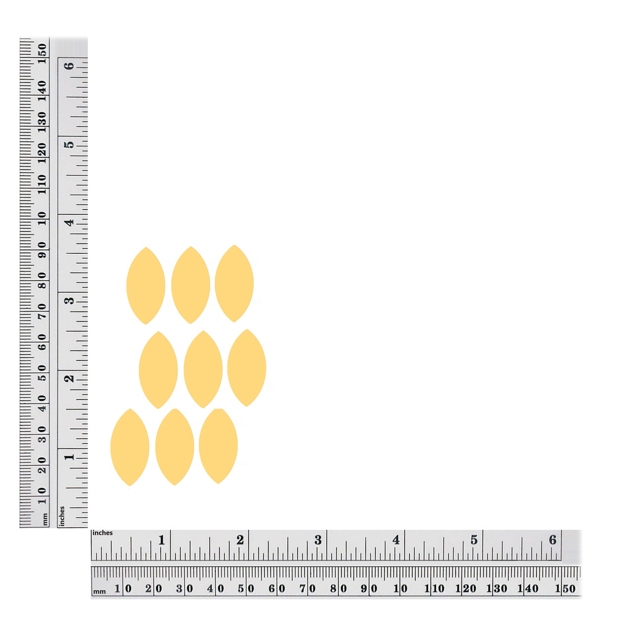 Navette Leaf Sequin Size Chart