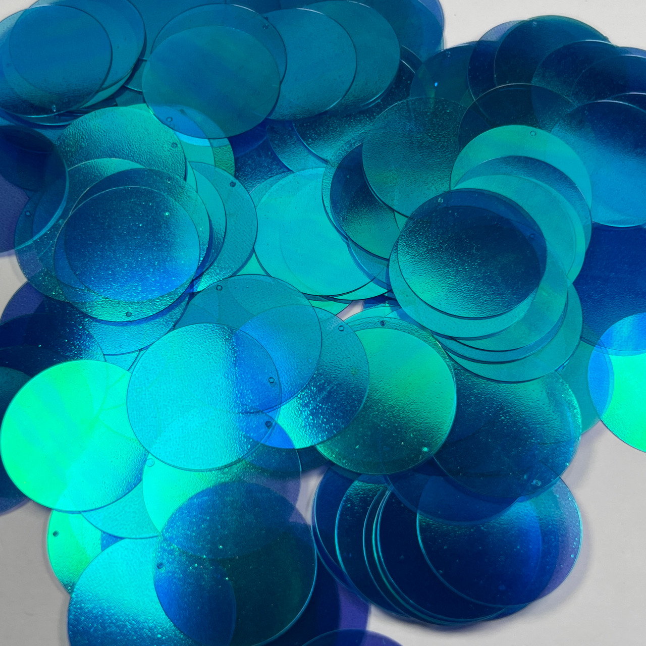 30mm Sequins Aqua Blue Crystal Rainbow Iris